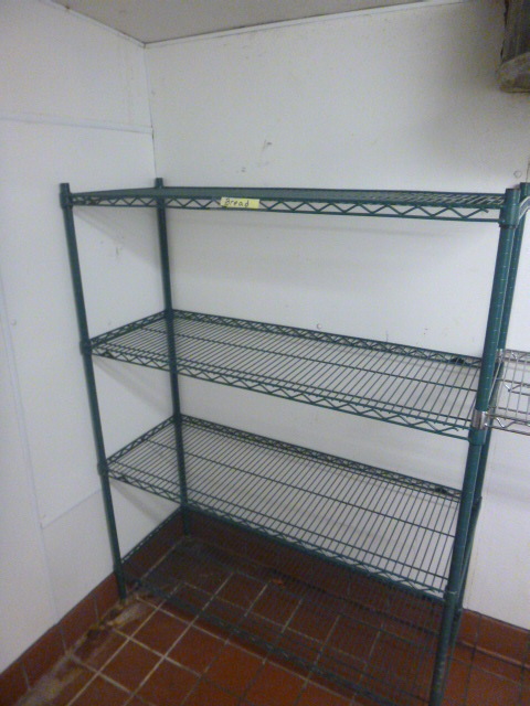 lot 239 image: 4 Tier NSF Green Wire Shelving