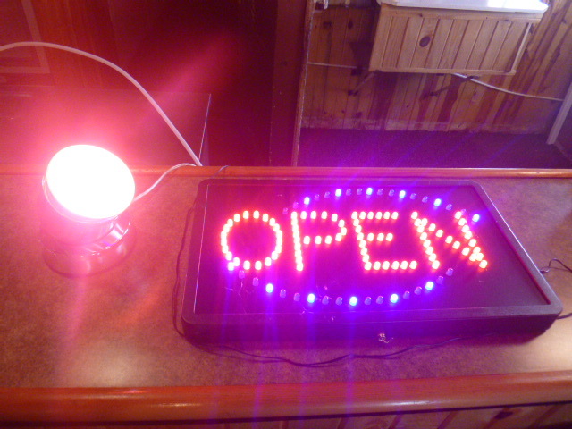 lot 241 image: OPEN Light Sign and Flood Light