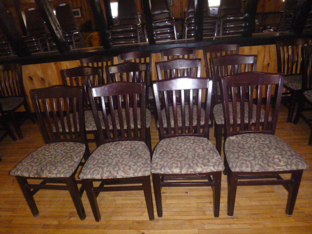lot 269 image: 12 Wooden Padded Restaurant Chairs