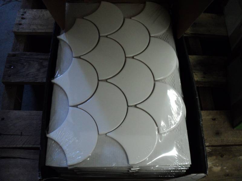 10 pieces of tile Allegro white Fan...