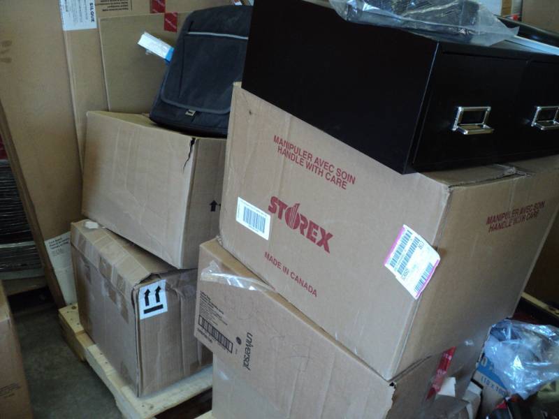 pallet of office supplies includes...
