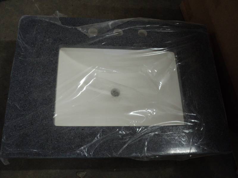 New 31 x 22 Grey Marble with Whit...