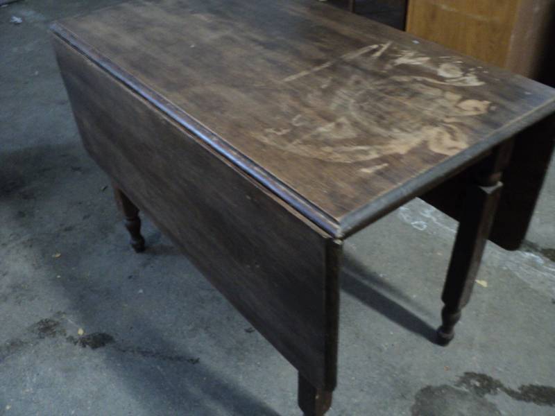 Wood Drop Leaf Table 53 x 41 with ...
