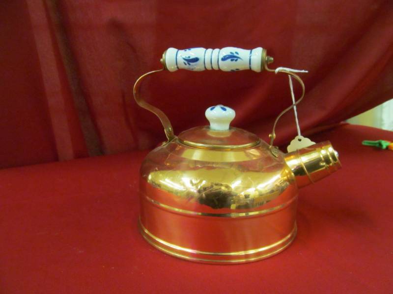 lot 116 image: copper tea kettle