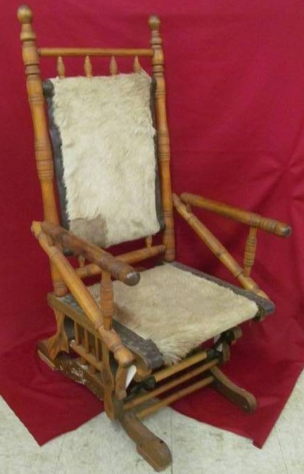 lot 148 image: vintage deer hide rocker