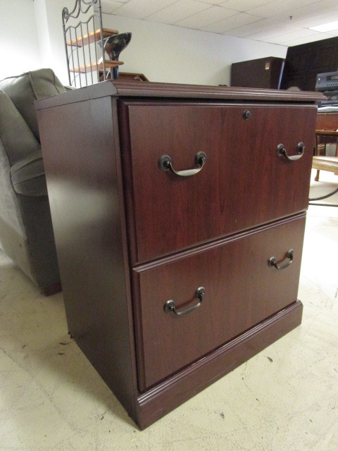 WOOD VENEER FILE CABINET