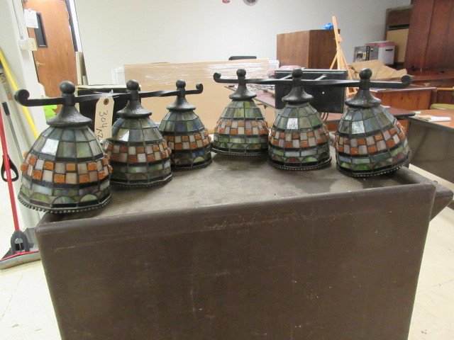 2 STAINED GLASS LIGHT FIXTURES