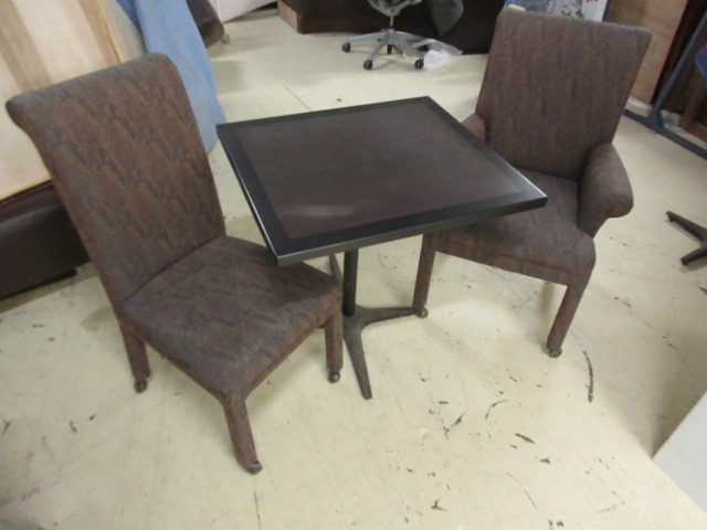 TABLE AND PAIR OF CHAIRS