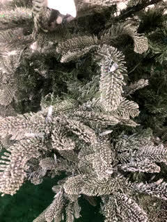 6.5 Ft. Glitter Flocked Artificial Christmas Tree Pre-LIt