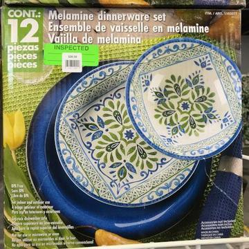 lot 23 image: MELAMINE DINNERWARE SET 12PC