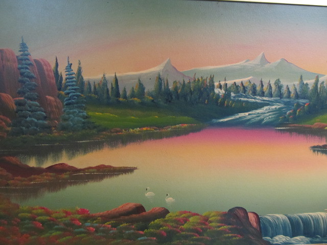 Large Vintage 1950's Signed Folk Art Oil Painting - Jake Overbeek - MN ...