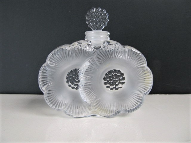 lot 16 image: Authentic Signed LALIQUE Crystal Perfume Bottle