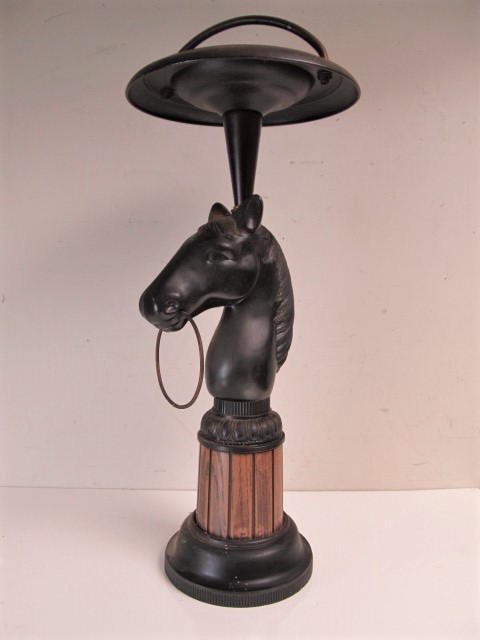 lot 21 image: Vintage Mid Century Horse Head Hitching Post Smoking Stand