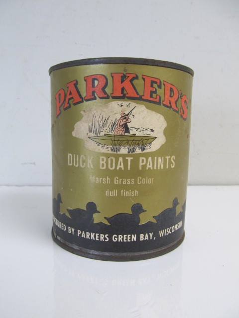 lot 27 image: Vintage 1950s-60s PARKERS Duck Boat Paint Can