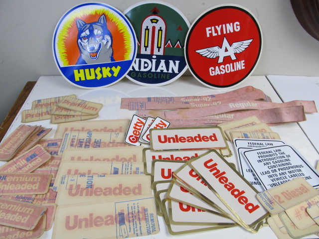 lot 52 image: Lot of Vintage etc Gas Station Decals 