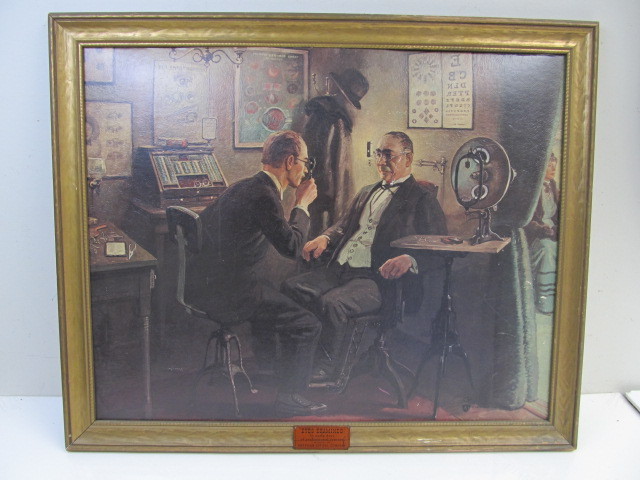 lot 58 image: Vintage 1940s Framed AO American Optical Advertising Sign
