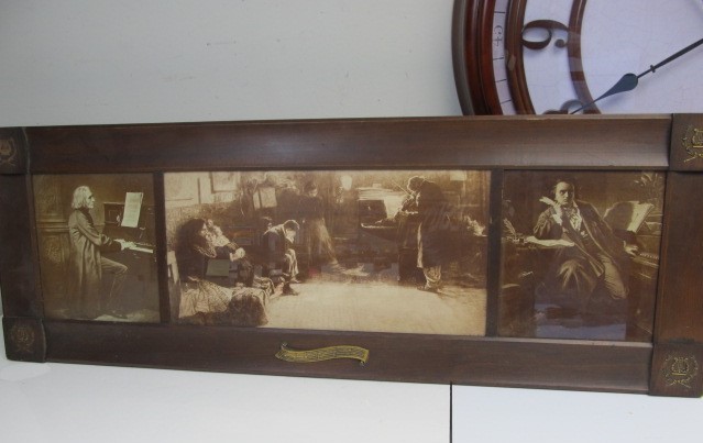 lot 63 image: Antique Framed Musical Triptych Photo Print