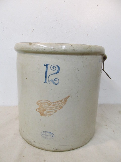 lot 35 image: Red Wing 12 Gallon Stoneware Crock