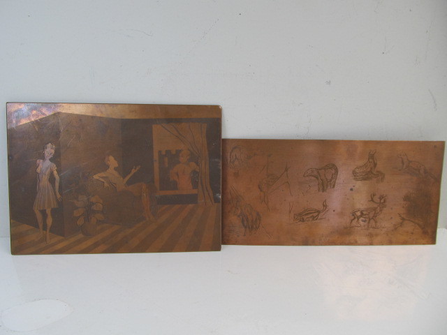 lot 81 image: 2 Vintage Copper Print Plates