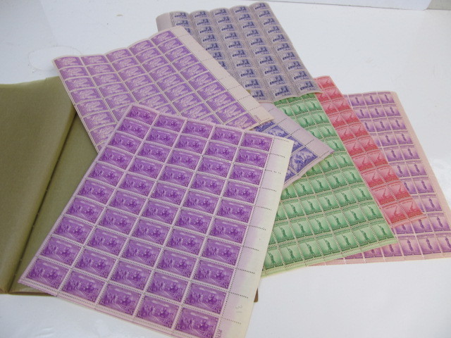 lot 92 image: Lot of 7 Vintage 1930s-40s Mint Plate Blocks