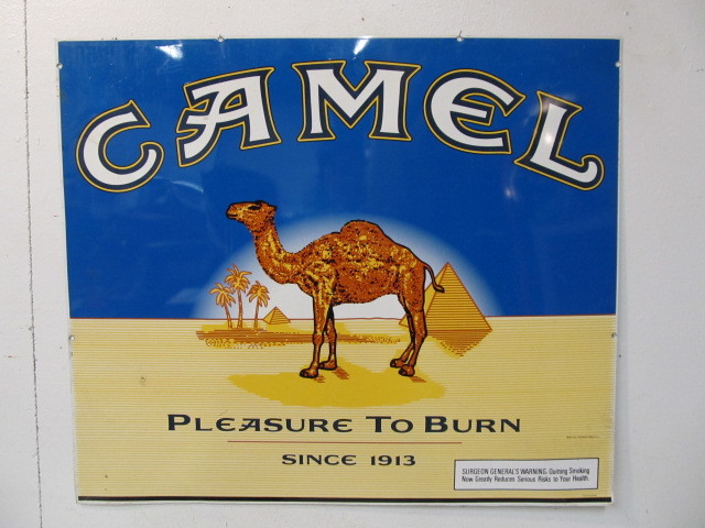 lot 129 image: Large Metal CAMEL CIGARETTES Advertising Sign