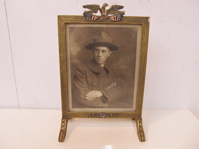 lot 133 image: Antique WW1 Era Framed Photo in Patriotic Frame