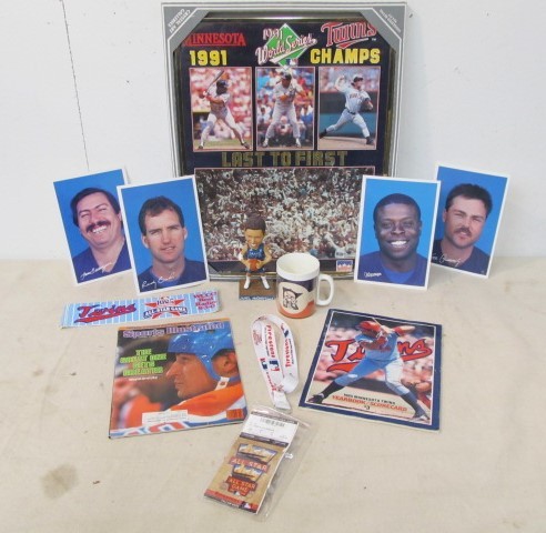 lot 140 image: Group of MN Twins etc Sports Memorabilia