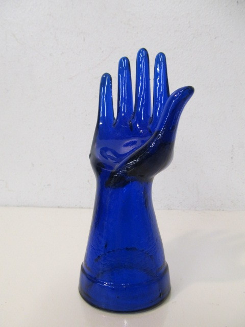 lot 147 image: Cobalt Blue Glass Hand Display