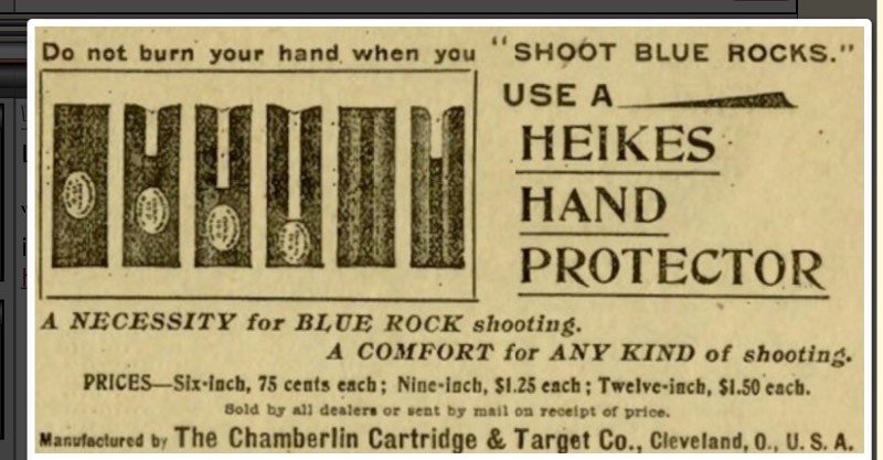 lot 150 image: Rare Original 1890s HEIKES HAND PROTECTOR Shotgun Target Shooting Accessory