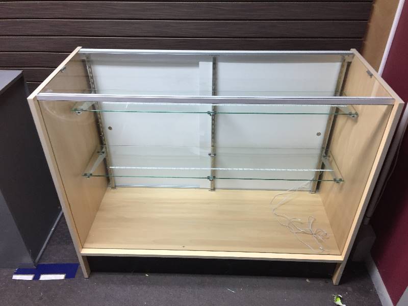 lot 377 image: Glass Display Case - Sliding Back Doors