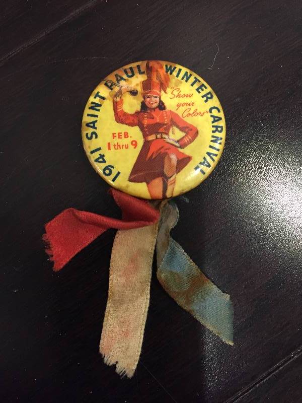lot 392 image: Vulcan Hat & 1941 Saint Paul Winter Carnival Button