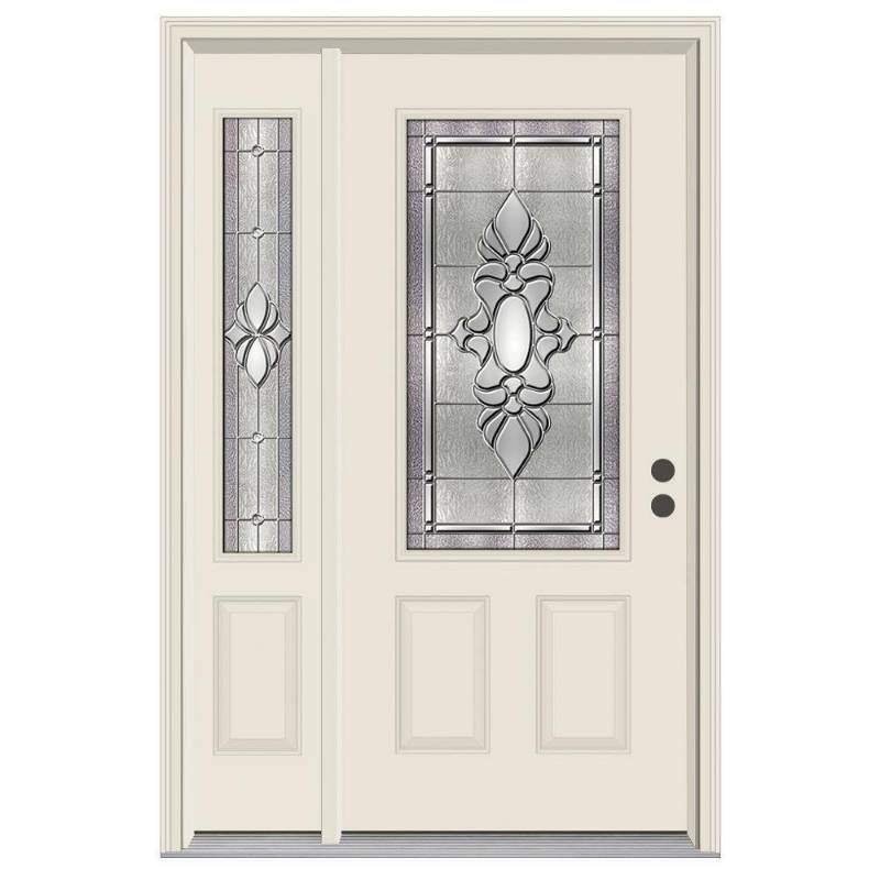 lot 6 image: Jeld-Wen 52 in. x 80 in. 34 Lite Langford Primed Steel Prehung Left-Hand Inswing Front Door with Left-Hand Sidelite, H30934