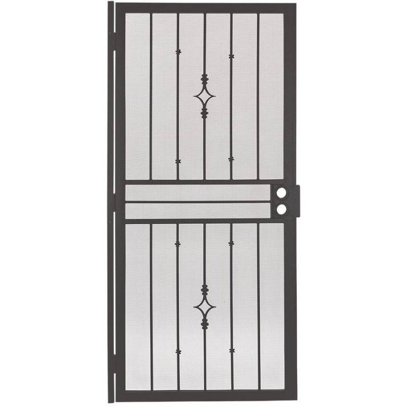 lot 8 image: Gatehouse Covington Bronze Steel Surface Mount Single Security Door (Common 32-in x 81-in) 91836821