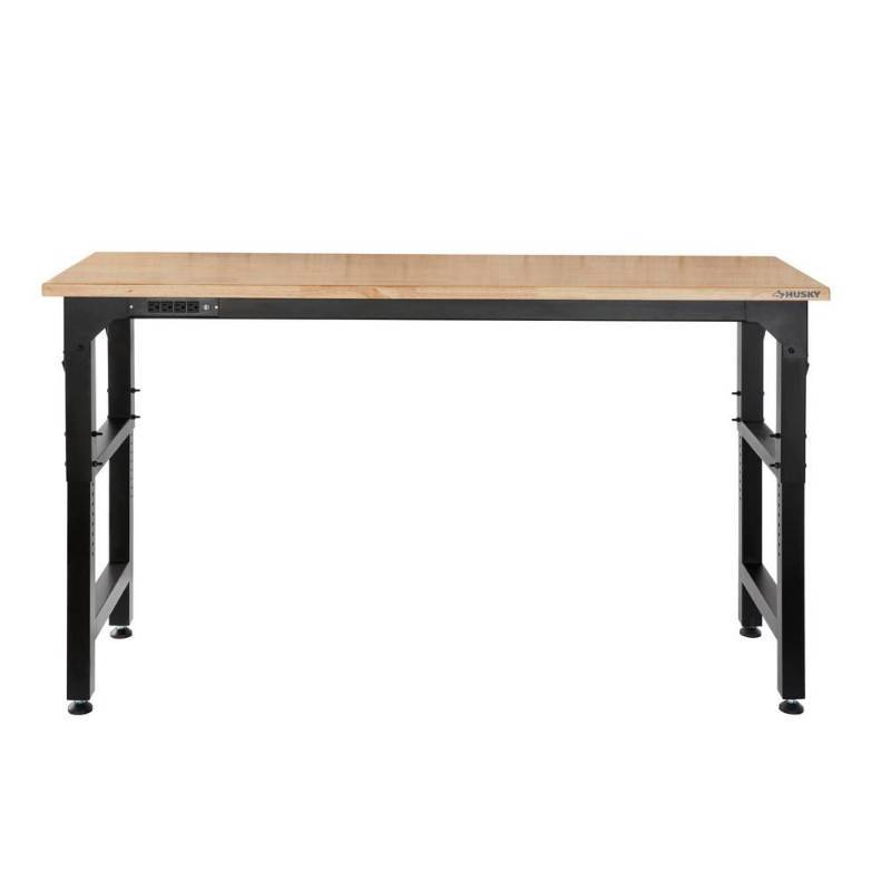 lot 19 image: Husky Heavy Duty 6 ft. Workbench HTC1000004 Measures 72 in. W x 24 in. D x 41 in. H (Adjustable height ranges from 35 in. to 42 in. tall)