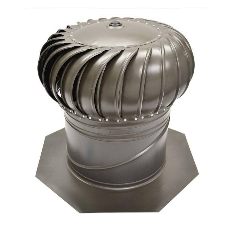 lot 35 image: Master Flow 12 in. Weatherwood Galvanized Internally Braced Dual-Bearing Wind Turbine, GIC12WW