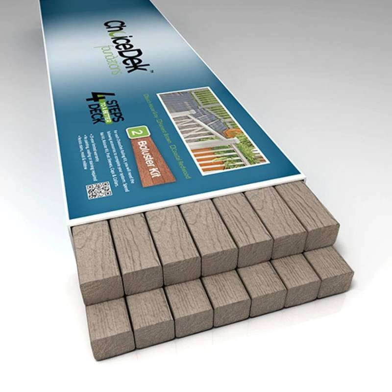 lot 120 image: 10 ChoiceDek (Common 2-in x 2-in x 30-in) 14Case Beach House Gray Composite Deck Baluster 134207