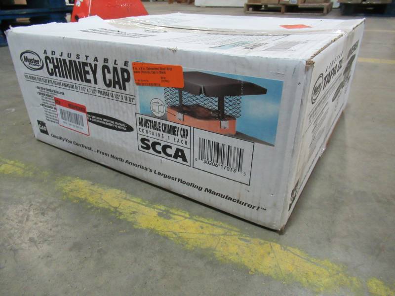lot 33 image: 8 in. x 8 in. Galvanized Steel Adjustable Chimney Cap in Black, SCCA