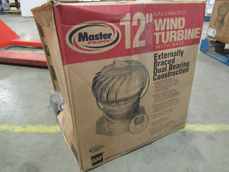 lot 38 image: Master Flow Weatherwood 12-in Galvanized Steel Externally Braced Roof Turbine Vent GC12EWW