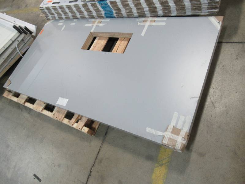 lot 11 image: Thick and Heavy Wooden Counter Top or Work Area in Gray With 18 X 8 Cut Hole.