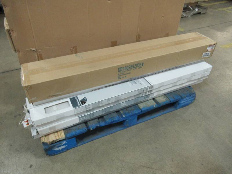 lot 80 image: PALLET OF ASSORTED MINI BLINDS, 52 X 64 WHITE AND ALABASTER (CREAM), CORDED AND CORDLESS
