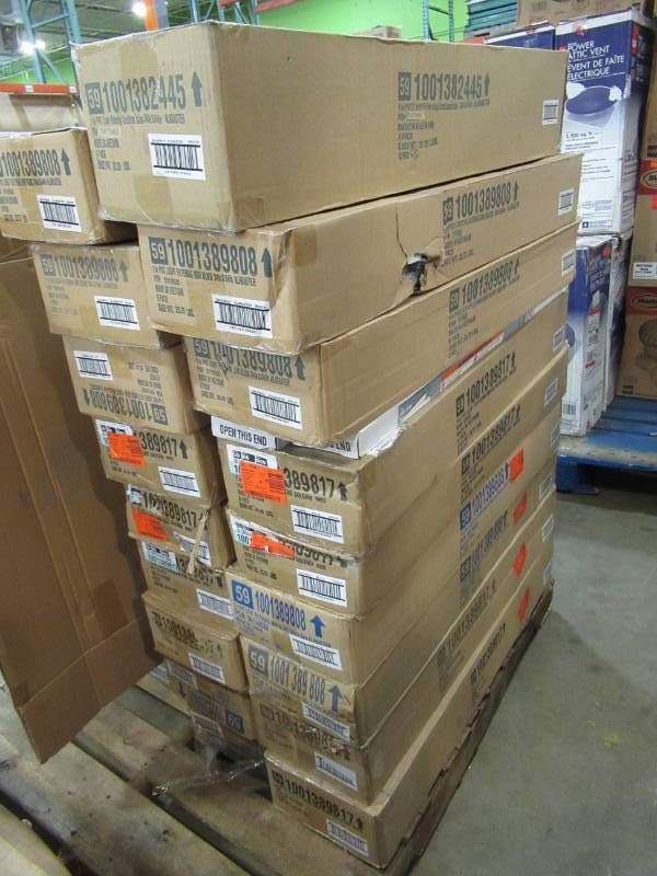 lot 89 image: PALLET OF ASSORTED MINI BLINDS, 34 X 64 WHITE & ALABASTER (CREAM), CORDED AND CORDLESS