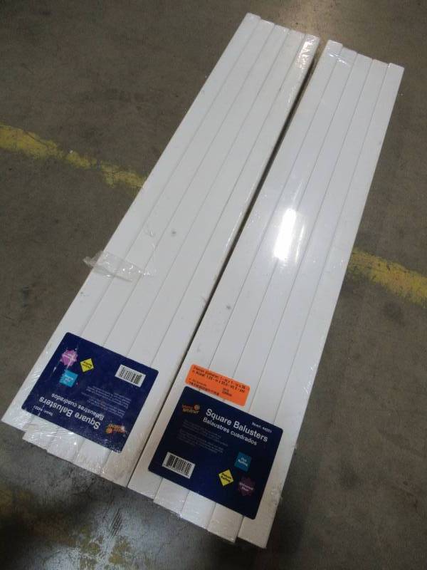 lot 123 image: 2 Fiberon (Common 1-in x 1-in x 36-in) 5-packs Homeselect White Composite Deck Baluster Model BAL SQ 33.5 5PK WH