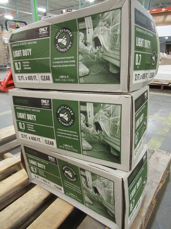 lot 126 image: 3 Cases of Baricade 12-ft x 400-ft Clear 0.7-mil Plastic Sheeting, 810474