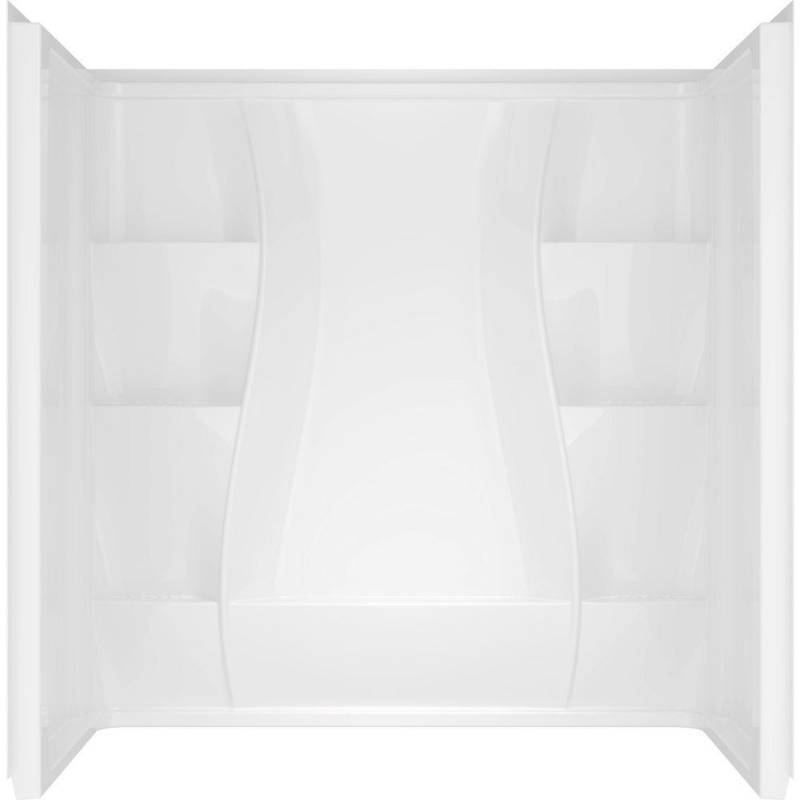 lot 142 image: Delta Classic 400 Curve 29.875 in. x 59.88 in. x 61.51 in. 3-Piece Direct-to-Stud Tub Surround in High Gloss White Shower Walls, 40204