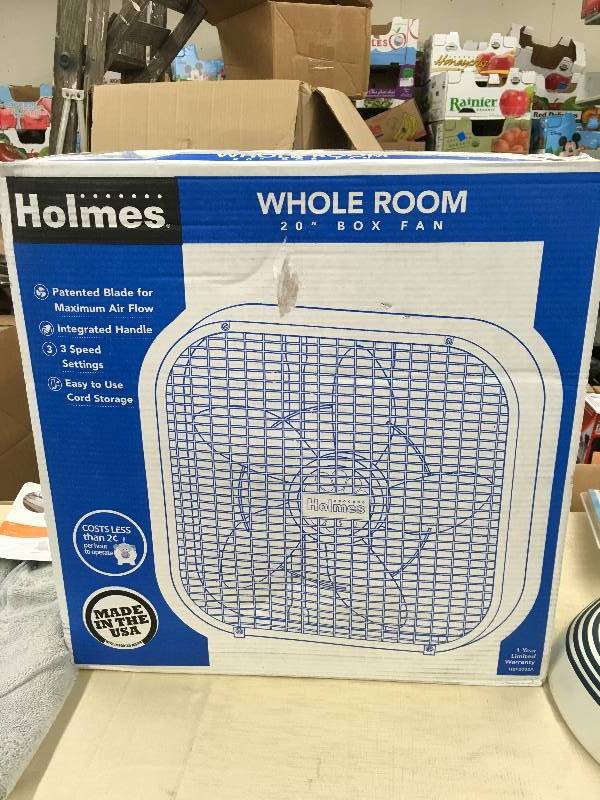 lot 203 image: Holmes 20 Box Fan, Retail $19.99