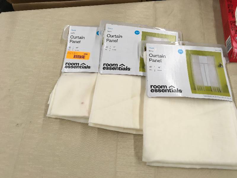 lot 258 image: 3 Room Essentials Curtain Panels, Retail $24.99