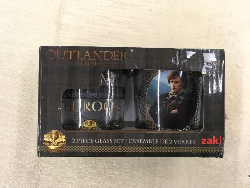 lot 281 image: Outlander 2 Piece Glass Set, Retail $24.99