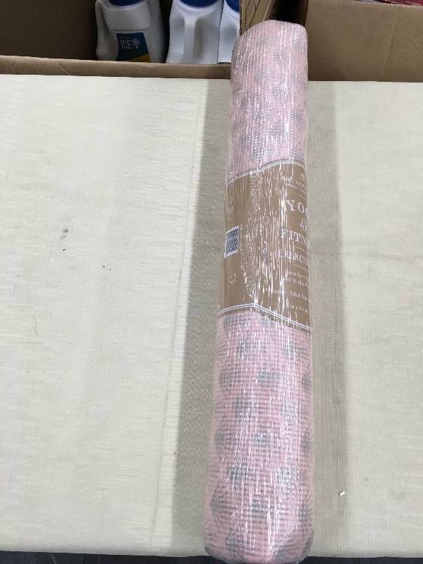 lot 288 image: 4MM Pastel Pink Yoga Mat, Retail $17.99