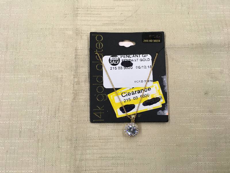 lot 291 image: 14K Gold Plated Pendant, Retail $16.99