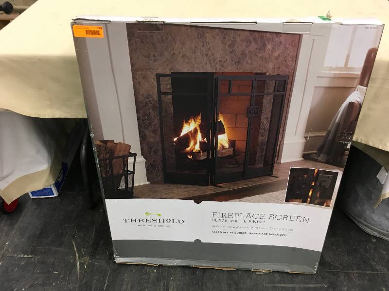 lot 295 image: Threshold Fire Place Screen, Retail $59.99